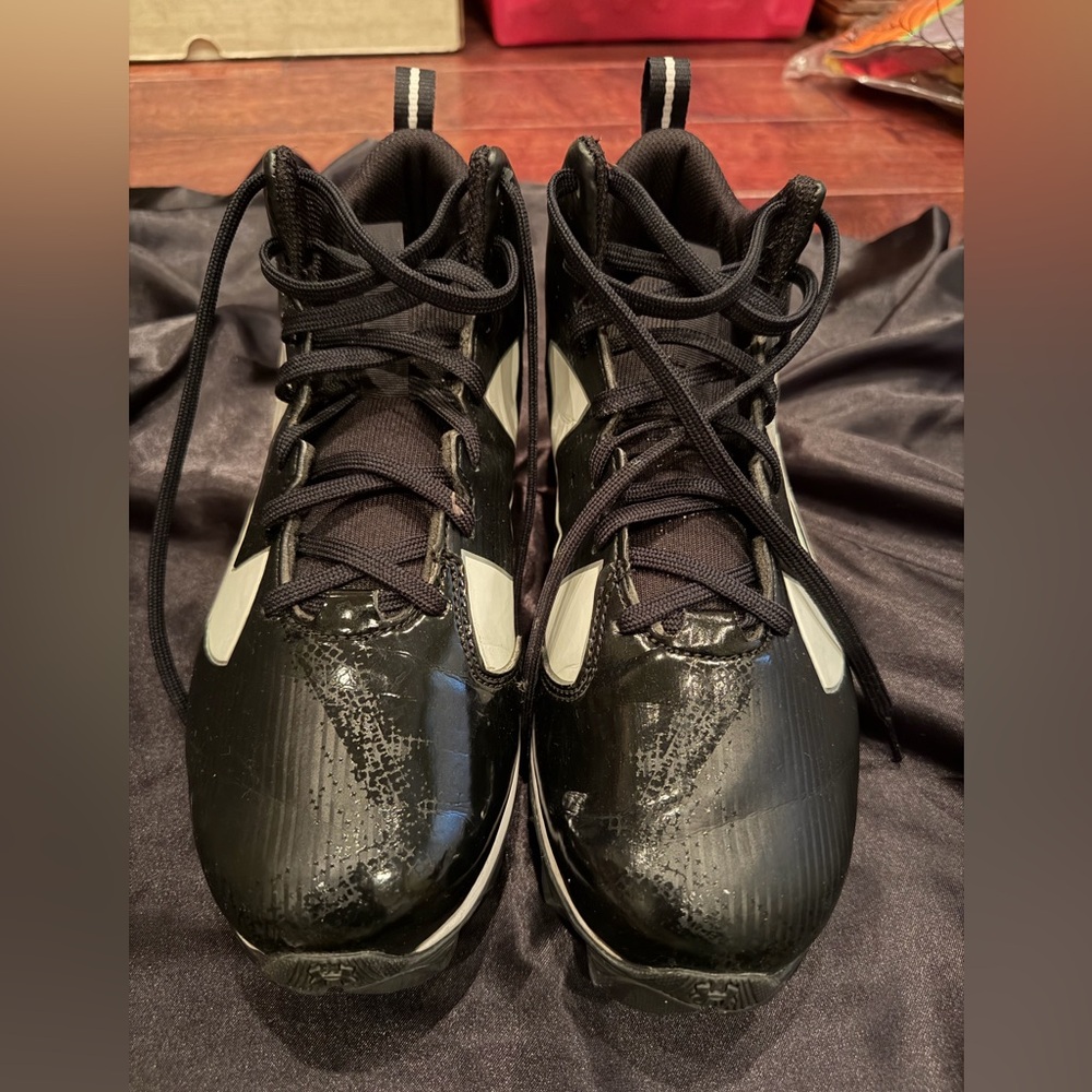 Under Armour Black Athletic Football Shoes with White Accents